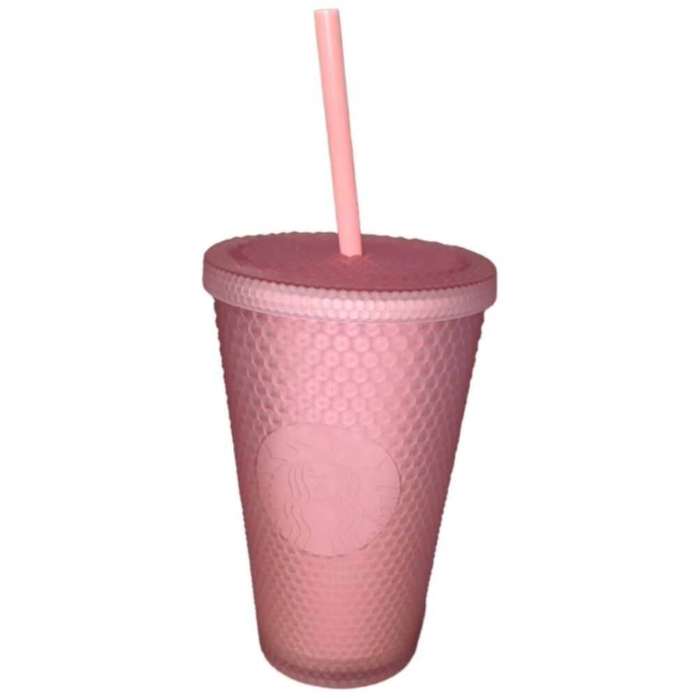 Starbucks Pink Studded Pink Lemonade Tumbler With Straw Reusable Cold Cup 16 Oz